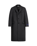 Script Logo Wool Trench Coat - Charcoal (Men’s)