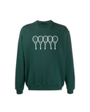 Tennis Racket Crewneck - Pine Green/White (Unisex)