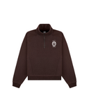 WC Crest Embroidered Quarter Zip - Chocolate/White (Unisex)